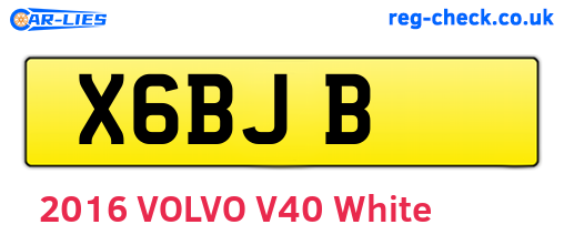 X6BJB are the vehicle registration plates.