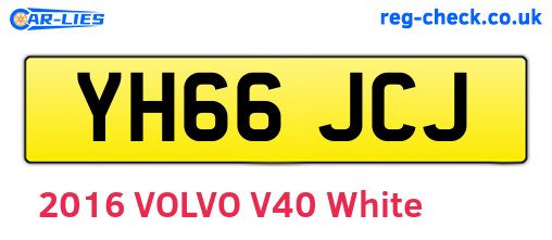 YH66JCJ are the vehicle registration plates.