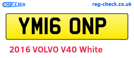 YM16ONP are the vehicle registration plates.