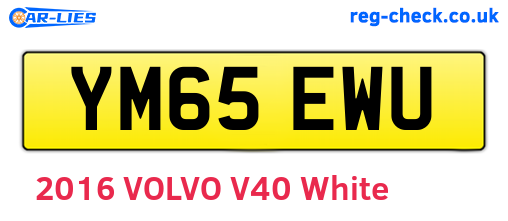 YM65EWU are the vehicle registration plates.