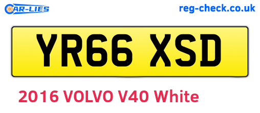 YR66XSD are the vehicle registration plates.