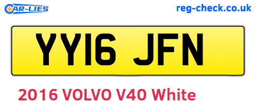 YY16JFN are the vehicle registration plates.
