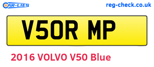 V50RMP are the vehicle registration plates.