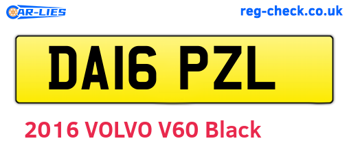 DA16PZL are the vehicle registration plates.