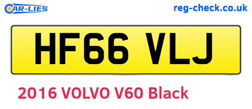 HF66VLJ are the vehicle registration plates.