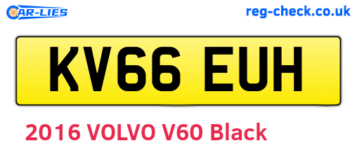 KV66EUH are the vehicle registration plates.