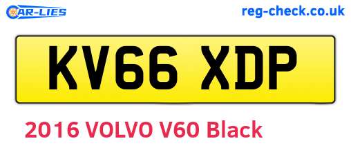 KV66XDP are the vehicle registration plates.