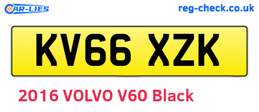 KV66XZK are the vehicle registration plates.
