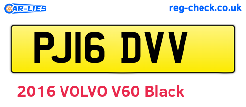 PJ16DVV are the vehicle registration plates.