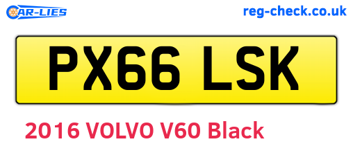 PX66LSK are the vehicle registration plates.
