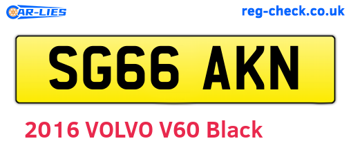 SG66AKN are the vehicle registration plates.