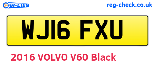 WJ16FXU are the vehicle registration plates.