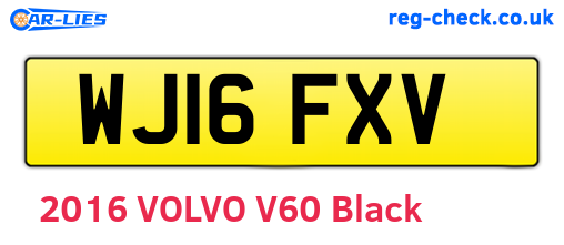 WJ16FXV are the vehicle registration plates.