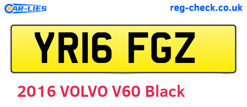 YR16FGZ are the vehicle registration plates.