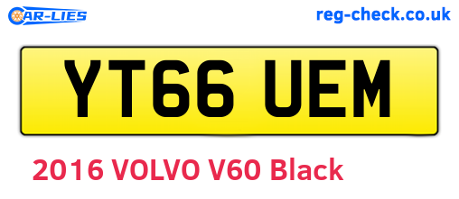 YT66UEM are the vehicle registration plates.