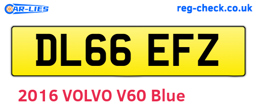DL66EFZ are the vehicle registration plates.