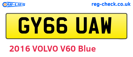 GY66UAW are the vehicle registration plates.