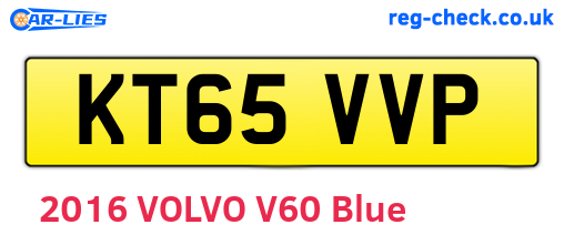KT65VVP are the vehicle registration plates.