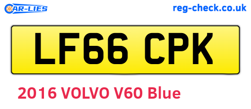 LF66CPK are the vehicle registration plates.