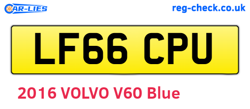 LF66CPU are the vehicle registration plates.