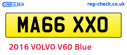 MA66XXO are the vehicle registration plates.