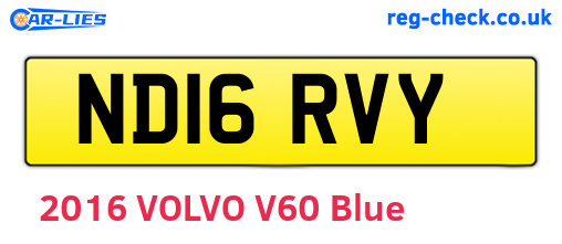 ND16RVY are the vehicle registration plates.