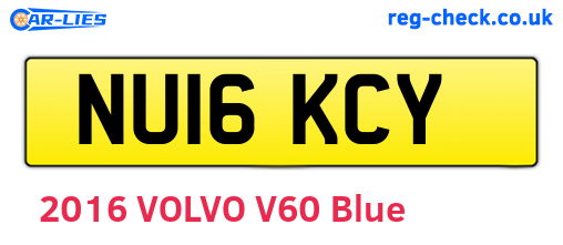 NU16KCY are the vehicle registration plates.
