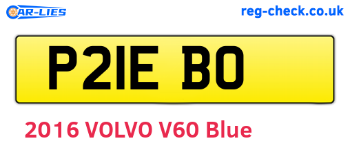 P21EBO are the vehicle registration plates.
