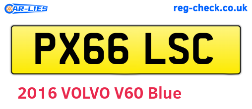 PX66LSC are the vehicle registration plates.