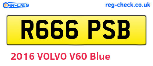 R666PSB are the vehicle registration plates.