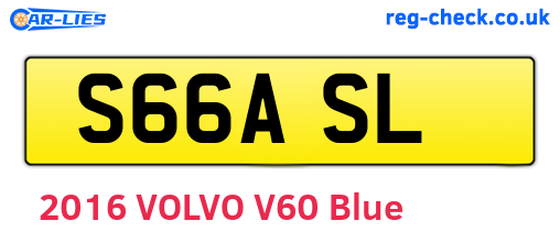 S66ASL are the vehicle registration plates.