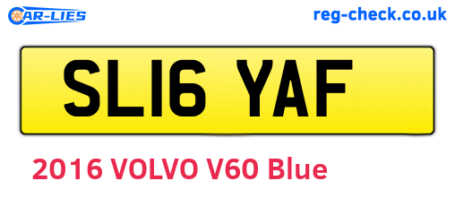 SL16YAF are the vehicle registration plates.