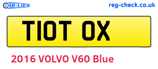 T10TOX are the vehicle registration plates.