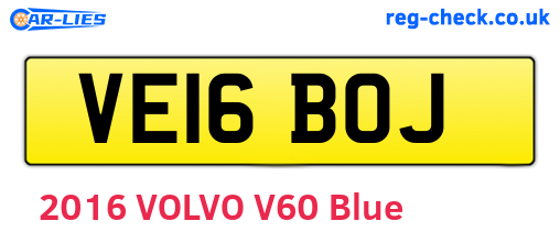 VE16BOJ are the vehicle registration plates.