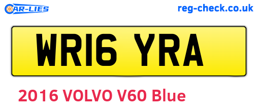 WR16YRA are the vehicle registration plates.