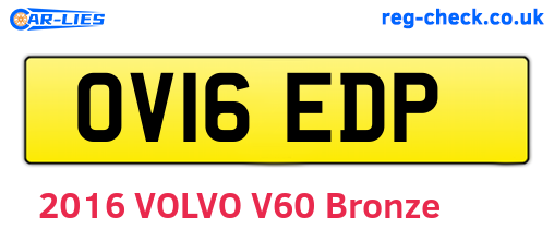 OV16EDP are the vehicle registration plates.