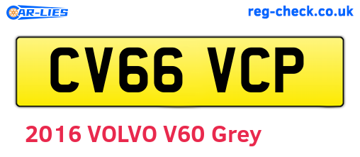 CV66VCP are the vehicle registration plates.