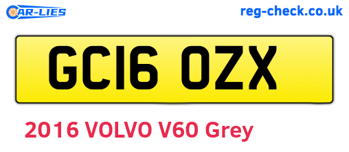 GC16OZX are the vehicle registration plates.