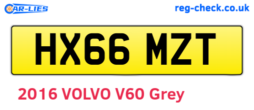 HX66MZT are the vehicle registration plates.