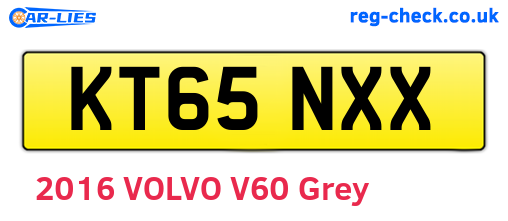 KT65NXX are the vehicle registration plates.