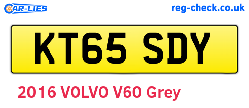 KT65SDY are the vehicle registration plates.