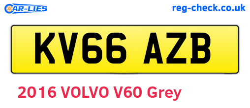 KV66AZB are the vehicle registration plates.