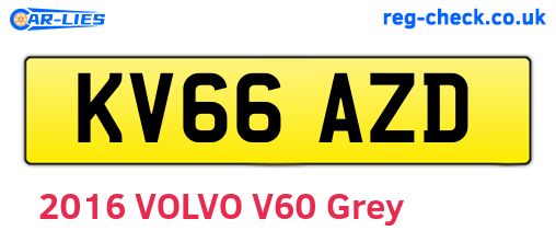 KV66AZD are the vehicle registration plates.