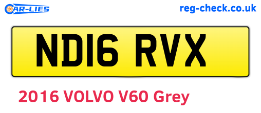 ND16RVX are the vehicle registration plates.