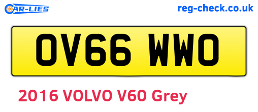 OV66WWO are the vehicle registration plates.