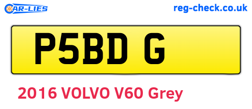 P5BDG are the vehicle registration plates.