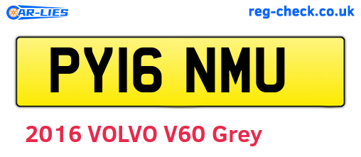 PY16NMU are the vehicle registration plates.