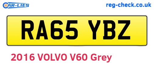 RA65YBZ are the vehicle registration plates.