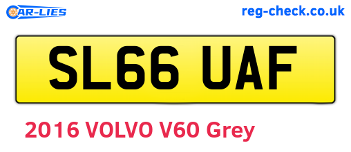 SL66UAF are the vehicle registration plates.