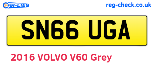 SN66UGA are the vehicle registration plates.